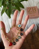 Name Bracelet with 2 charms