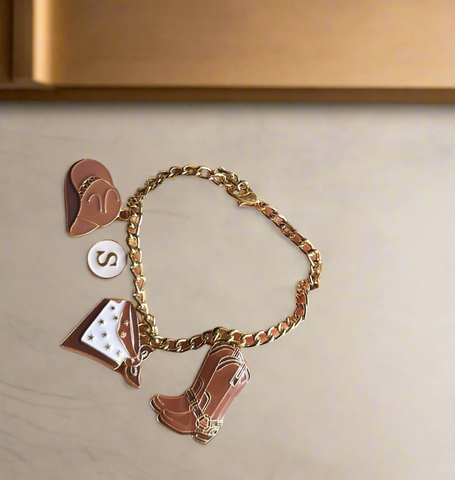 Cow Boy Theme Charms Bracelet
