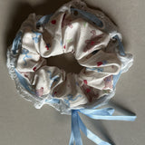 Cute Blue Ribbion Scrunchie