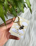 Black Airplane Charm Keychain
