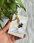 Black Airplane Charm Keychain