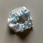 Blue Printed Scrunchie