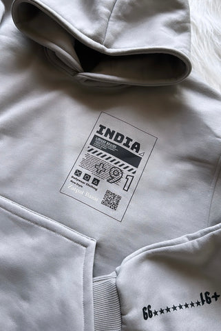 Grey Printed Hood
