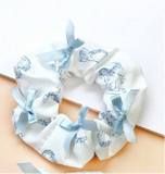 Blue Printed Scrunchie