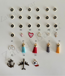 2 Engraved symbols with 1 charm and 1 letter