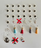 2 initials 2 Charms Keychain
