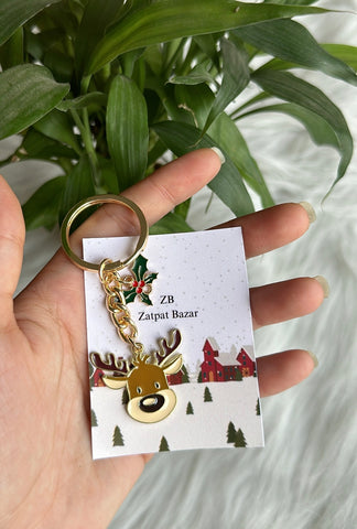 Reindeer Charm Christmas Keychain
