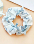 Blue Printed Scrunchie