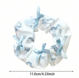 Blue Printed Scrunchie