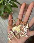 Couple Keychains made as a wedding gift . It has a Melbourne map cut out in which they have their wedding dates engraved .Each name has one part of the map it looks complete once they are put together. Get your customised keychains from Zatpat Bazar soon.