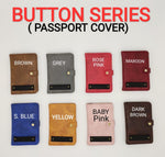 Button Passport Covers With Customized Name And 1 Charm Option.