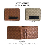 Fox Men Wallet With Customized Name And One Charm Option.