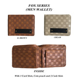 Fox Men Wallet With Customized Name And One Charm Option.
