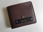 Tiger Print Wallet For Men With Customized Name And One Charm Option.