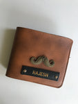 Tiger Print Wallet For Men With Customized Name And One Charm Option.