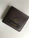 Tiger Print Wallet For Men With Customized Name And One Charm Option.