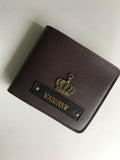 Tiger Print Wallet For Men With Customized Name And One Charm Option.
