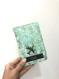 Marble Passport Cover With Customized Name And Charm Option.