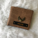 Denim Men Wallet With Customized Name And One Charm Option.