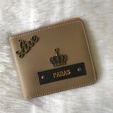 Tiger Print Wallet For Men With Customized Name And One Charm Option.