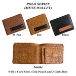 Polo Mens Wallet With Customized Name And One Charm Option.
