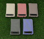 Stripe Passport Cover With Customized Name And One Charm Option.