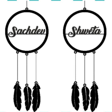 MDF Cutting Name Dreamcatcher With Customized Name.