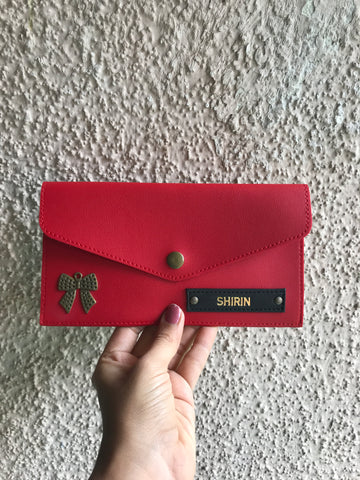 Crystal Ladies Wallet With Customized Name And One Charm Option.