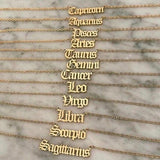 Zodiac Sign Name Pendant