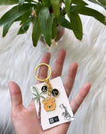 Bear Charm with 2 initials Keychain